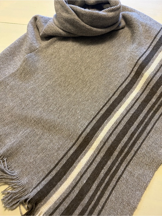 Roots Sweaters - Roots Fringed Turtleneck Poncho with Stripe Detail (one size)